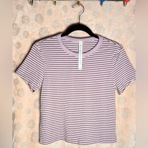 Lululemon Striped Tee Purple Size 4